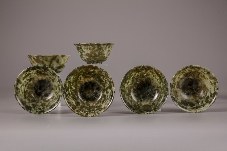 Six jadeite bowls
