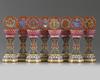 A set of eight Chinese famille rose Buddhist emblem altar ornaments