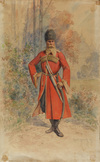 Portrait of a Caucasion or Russion soldier (Kosak)