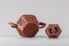A Chinese hexagonal Yixing teapot