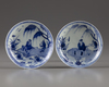 Two Chinese blue and white saucers