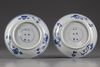 A pair of Chinese blue and white 'floral' dishes