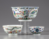 THREE CHINESE ENAMELLED BOWLS, 19TH CENTURY