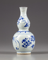 A blue and white double-gourd vase