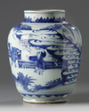 A Chinese blue and white 'ladies' jar