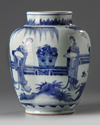 A Chinese blue and white 'ladies' jar