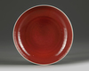A Chinese copper-red glazed dish