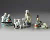 Four Chinese enamelled figures