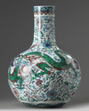 A LARGE CHINESE DOUCAI 'DRAGON AND PHOENIX' VASE, TIANQIUPING, 20TH CENTURY