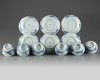 Six sets of Chinese blue and white cups and saucers