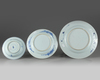 Three Chinese blue and white 'Romance of the Western Chamber' dishes