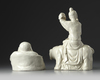 TWO CHINESE WHITE GLAZED IMMORTALS, 19TH CENTURY