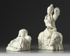TWO CHINESE WHITE GLAZED IMMORTALS, 19TH CENTURY