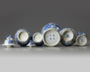 A group of five Chinese blue and white vases