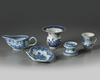 A group of five Chinese blue and white porcelain vessels