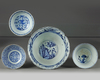 Four Chinese blue and white bowls