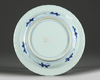 A Chinese blue and white 'Scheveningen' dish