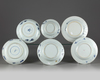 Six Chinese blue and white 'floral' dishes