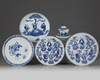 A group of Chinese blue and white 'Immortals' vessels