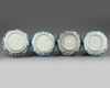 Four Chinese blue and white 'Kraak porcelain' kendi