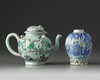 Two Chinese moulded and applique-decorated teawares