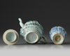 Two Chinese moulded and applique-decorated teawares