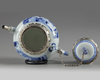 A silver-mounted small Chinese blue and white teapot and cover