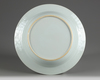 A Chinese blue and white 'lady and boy' basin