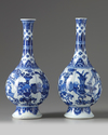 Two Chinese blue and white bottle vases