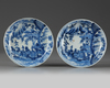 A Chinese pair of blue and white Arita dishes
