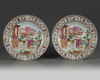 A PAIR OF CHINESE FAMILLE ROSE 'MANDARIN PATTERN' DISHES, 20TH CENTURY