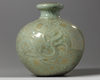 A Chinese gilt-decorated celadon-glazed 'kui dragon' vase