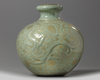 A Chinese gilt-decorated celadon-glazed 'kui dragon' vase