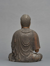 A Japanese wooden figure of a rather slim Amida (Amitabha)