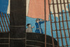 A Japanese horizontal print in five oban-size parts