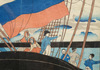A Japanese horizontal print in five oban-size parts