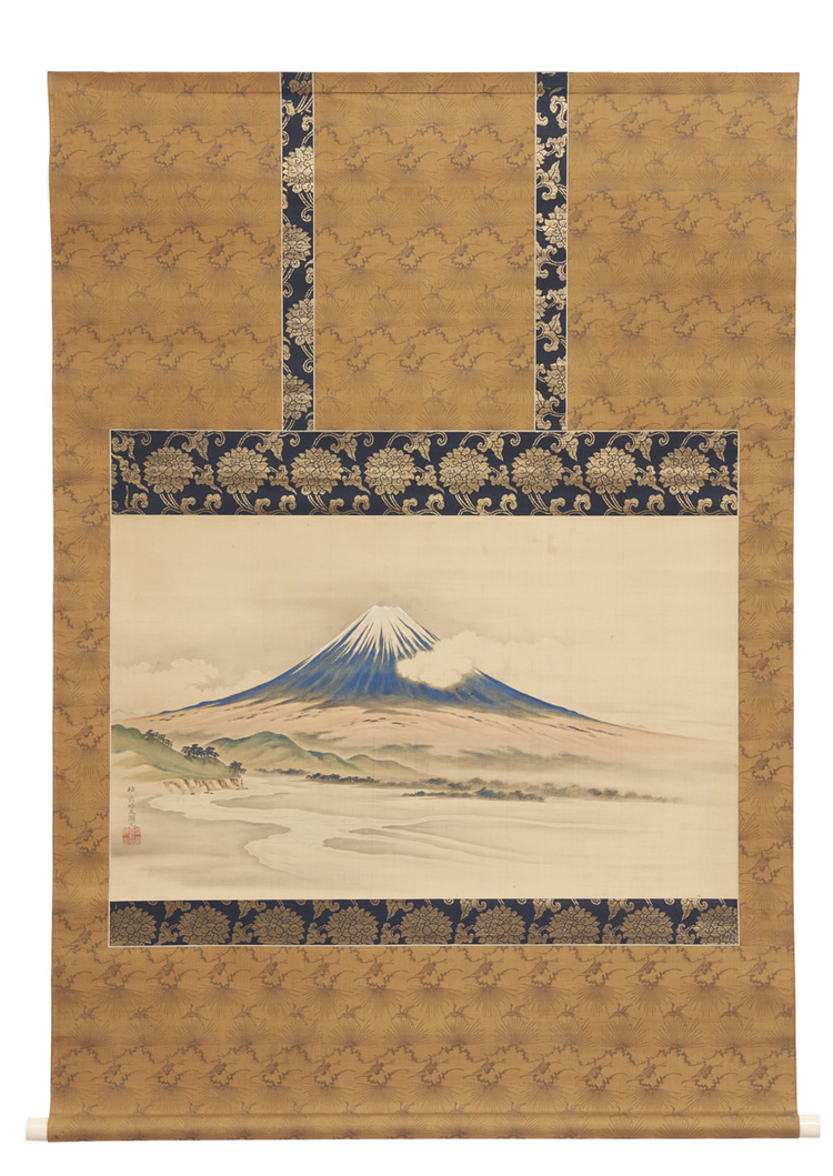 A Japanese painting on roll (kakejiku) on Mount Fuji