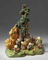 A Chinese painted soapstone ‘boys’ group
