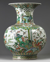 A large Chinese famille verte 'birds and flowers' vase