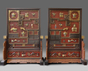 A PAIR OF EXCEPTIONAL LARGE CHINESE PRECIOUS OBJECT-INLAID SCREENS, 19TH-20TH CENTURY