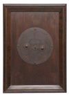 A large Japanese decorative metal key-plate of a door.