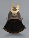 A Japanese black lacquered zunari-kabuto helmet