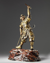 A Japanese bronze figure of a Samurai