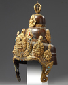 A Nepalese parcel gilt copper ritual crown