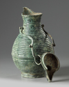 A large Chinese bronze hinged ewer and cover