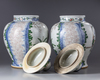 A LARGE PAIR OF CHINESE WUCAI VASES WITH COVERS,QING DYNASTY (1644-1911)