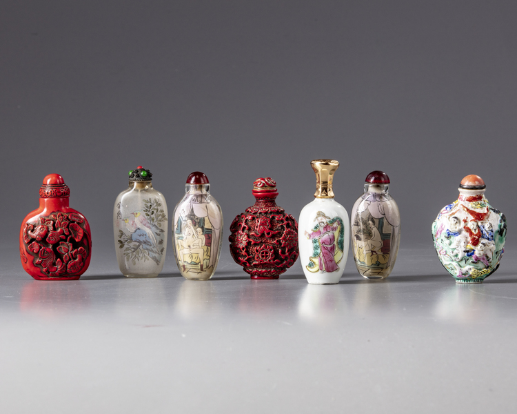 A group of seven Chinese snuff bottles