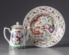 A Chinese famille rose dish and a teapot