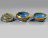 A Chinese cloisonné enamel 'Islamic market' round box and cover and stand