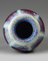A Chinese flambé-glazed foliate vase